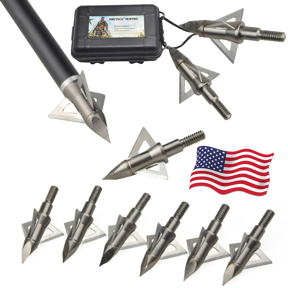 Crossbow Bolt Broadhead - Broadhead Arrowheads 12Pcs 100Grain 3 Fixed