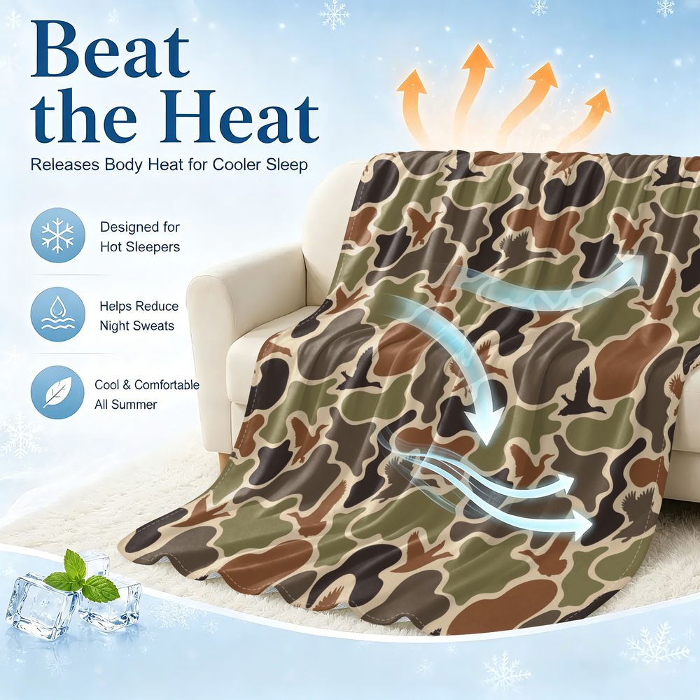 Outdoor Hunting Blanket - Duck Hunting Camo Cooling Blanket Q-Max-0.35