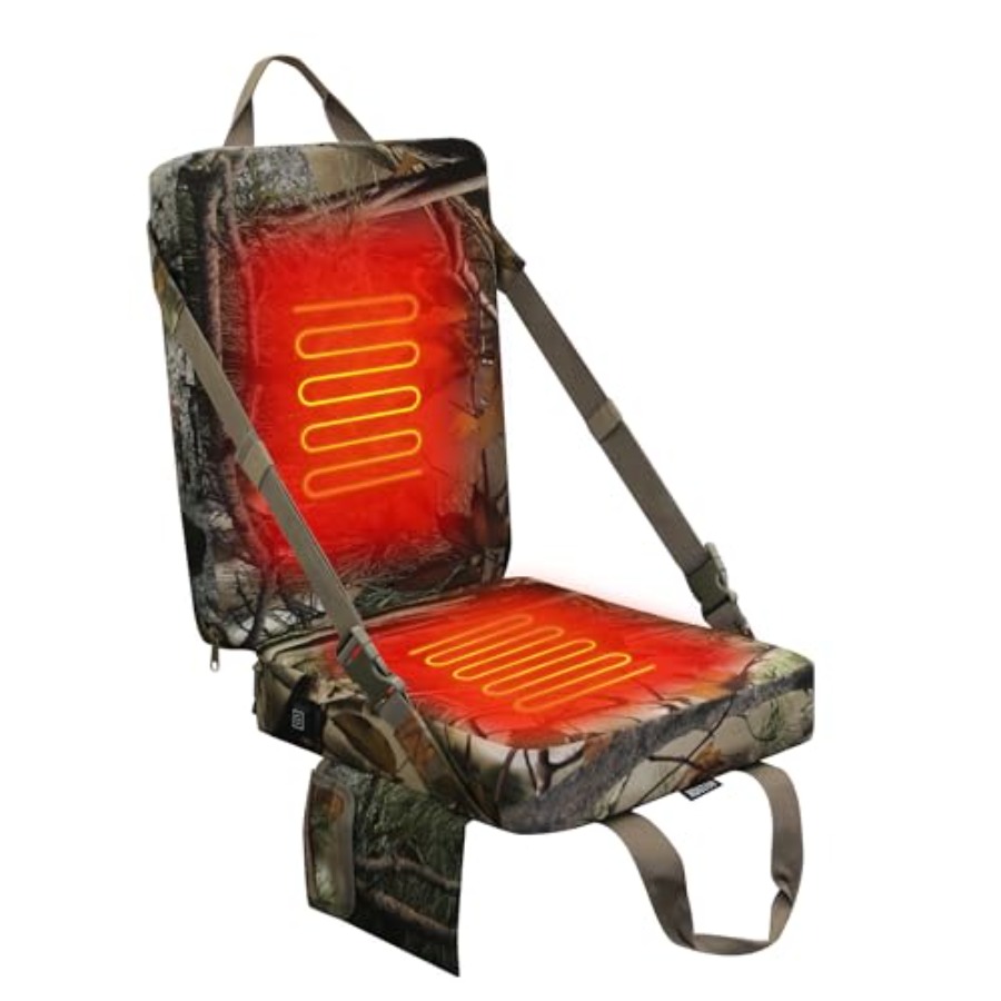 Tree Stand Ladder - Heated Hunting Seat Cushion with Backrest