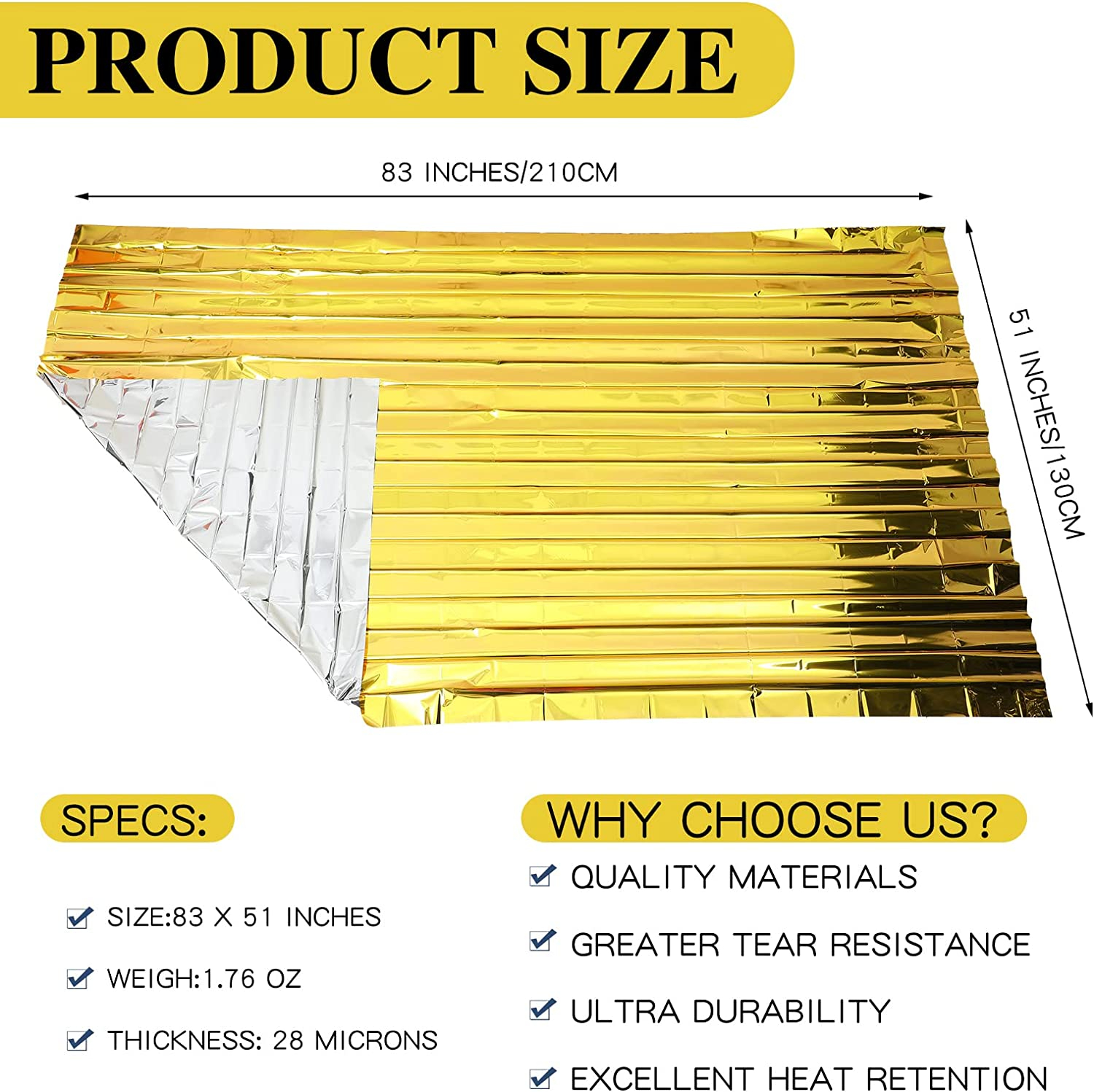 5-30Pc Outdoor Emergency Gold- - Outdoor Hunting Blanket recension och pris