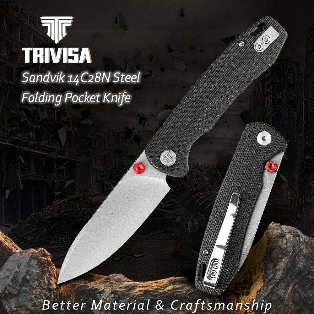 TRIVISA Folding Knife for Men, - Outdoor Hunting Gifts recension och pris