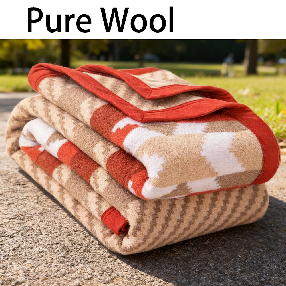 Red Stripe 100% Wool Blankets  - Outdoor Hunting Blanket recension och pris