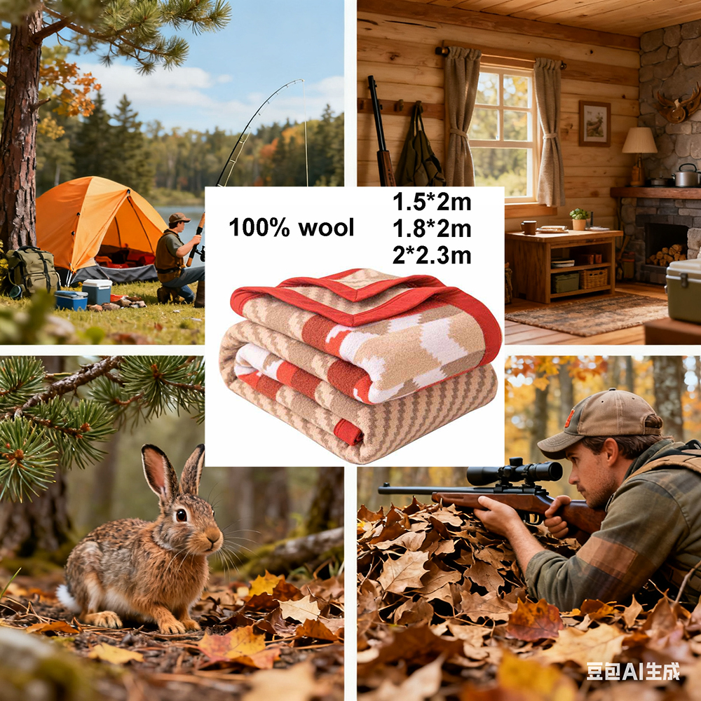Red Stripe 100% Wool Blankets  - Outdoor Hunting Blanket recension och pris