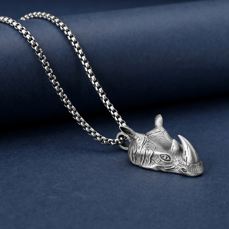 1Pcs Pure Tin Rhino Head Penda - Wildman Hunting & Outdoor Robertson recension och pris