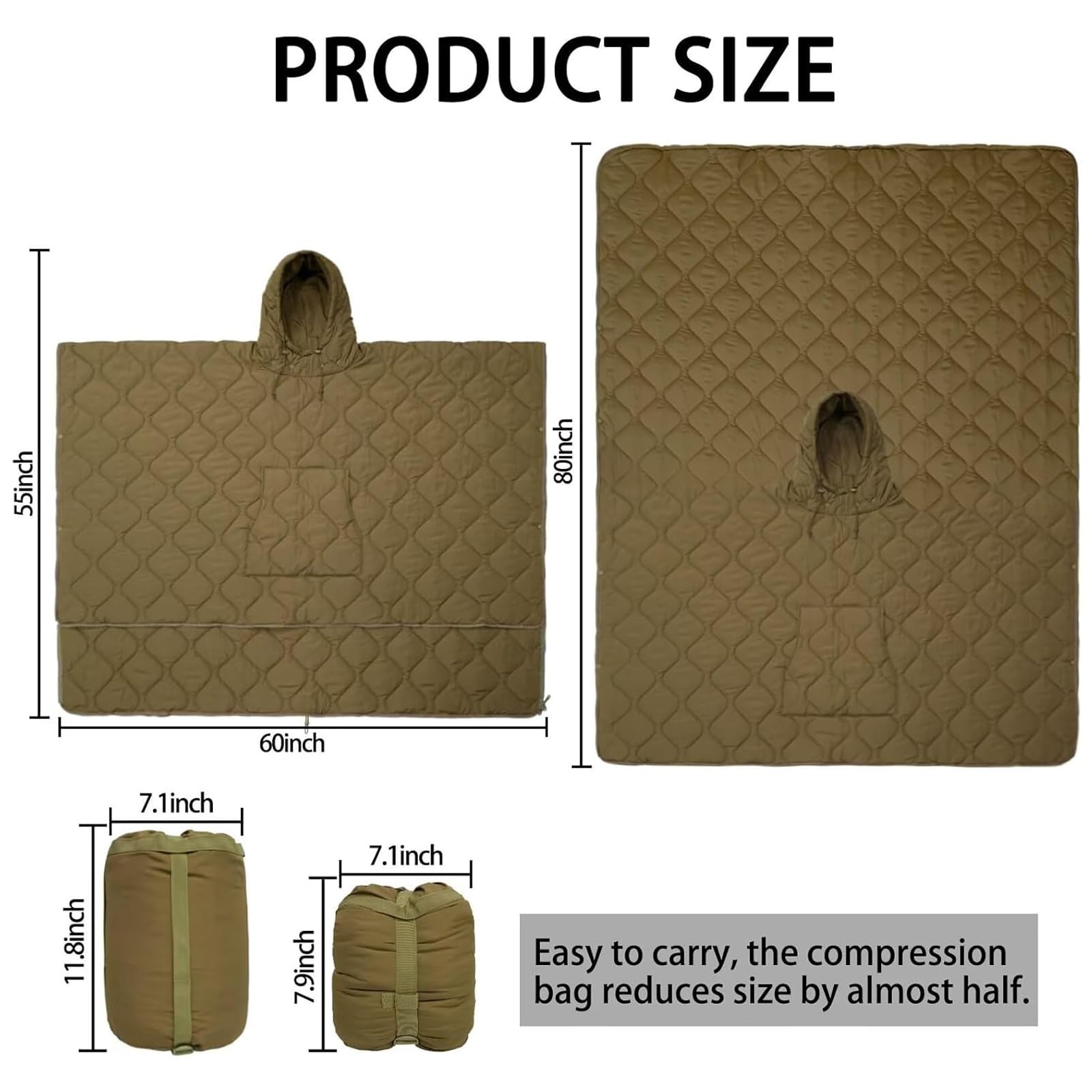 Tactical camo Lining Poncho Li - Outdoor Hunting Blanket recension och pris