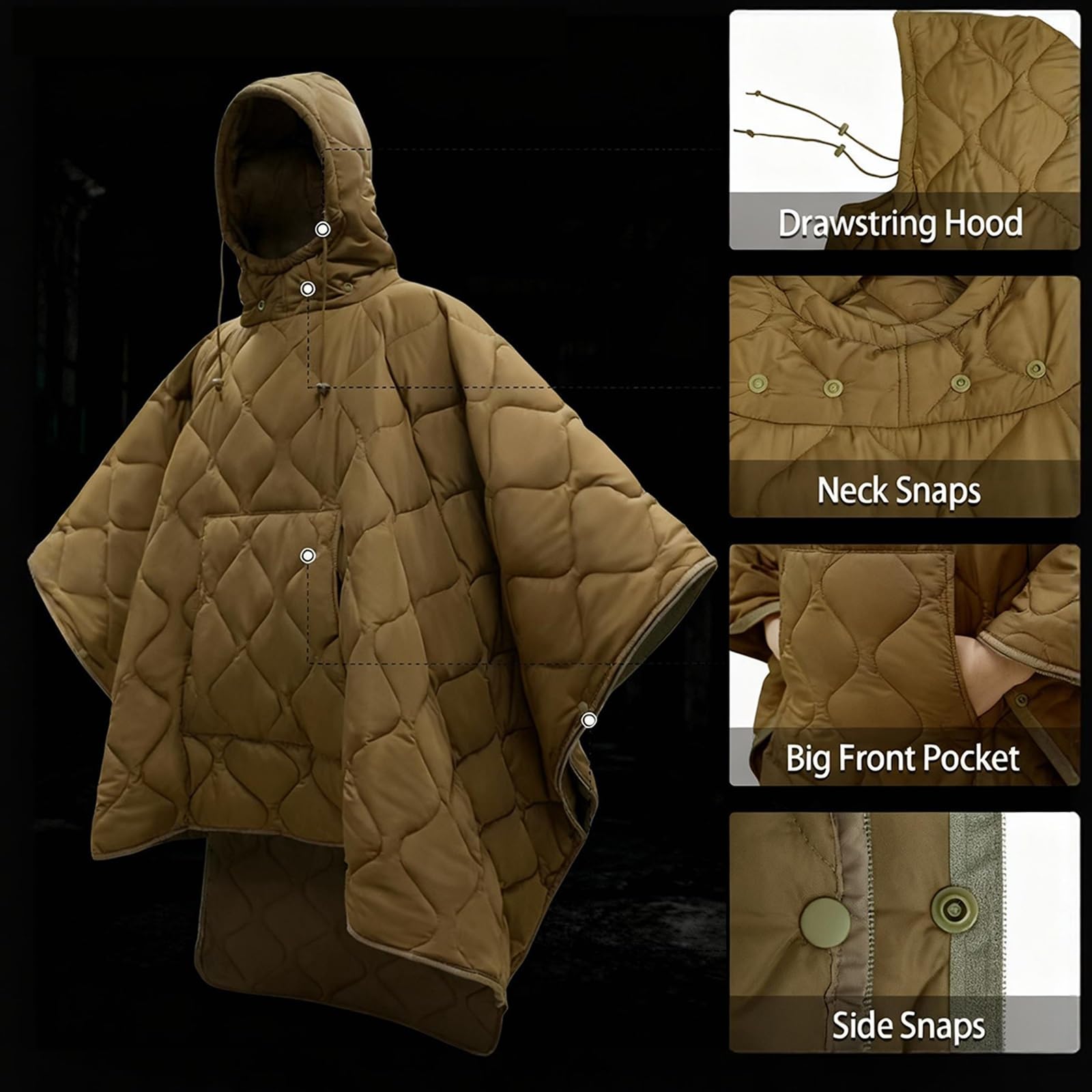 Tactical camo Lining Poncho Li - Outdoor Hunting Blanket recension och pris