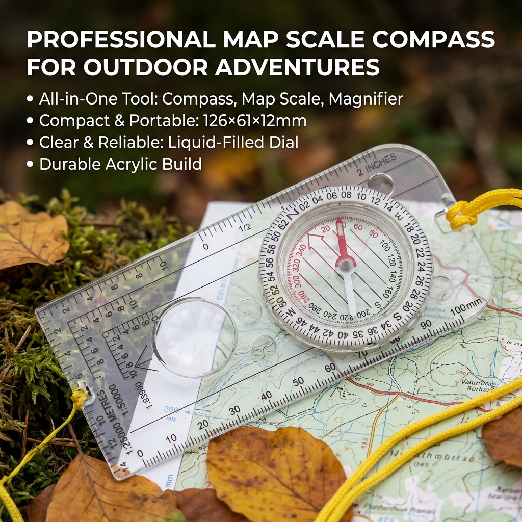 Navigation Map Ruler Compass - - Outdoor Hunting Maps recension och pris